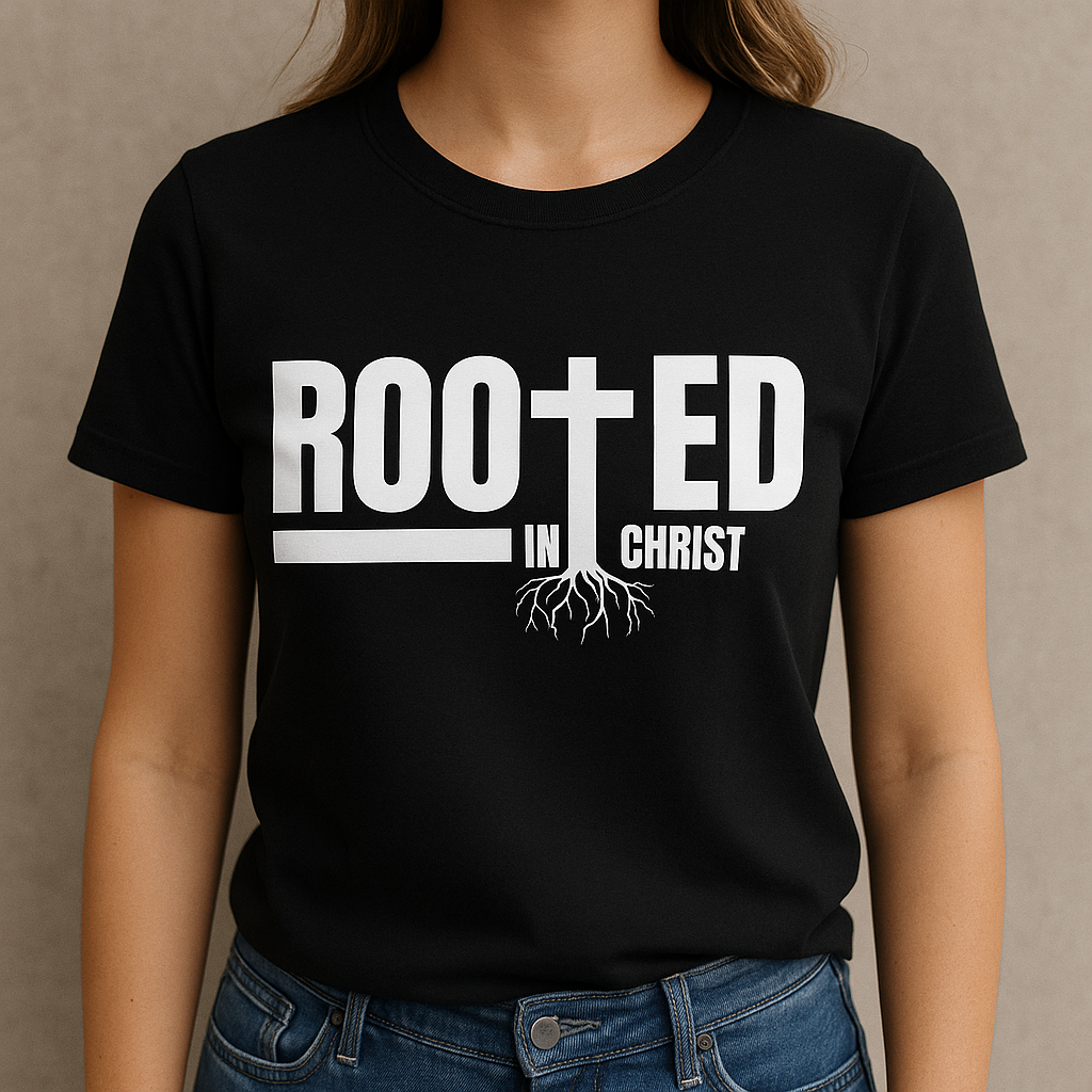 Rooted in Christ Christian T-Shirt – Faith Tee