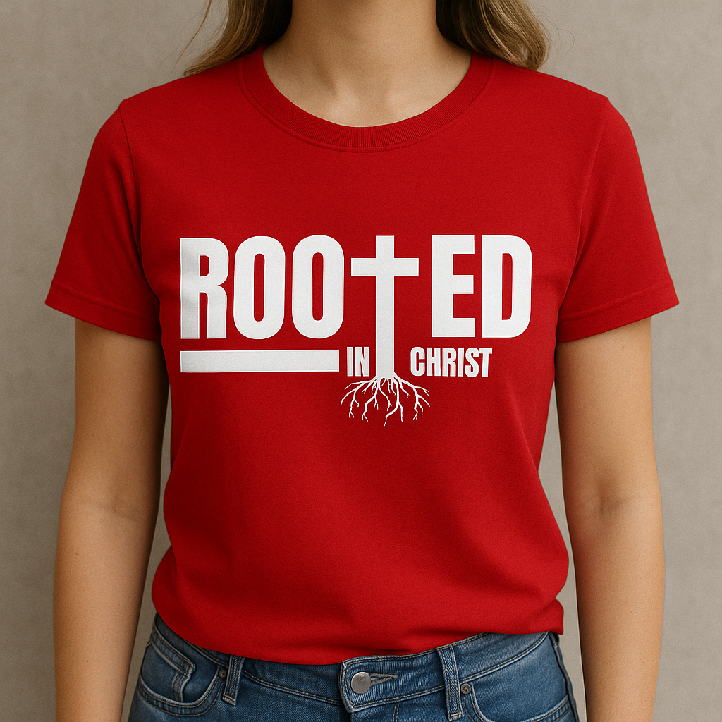 Rooted in Christ Christian T-Shirt – Faith Tee