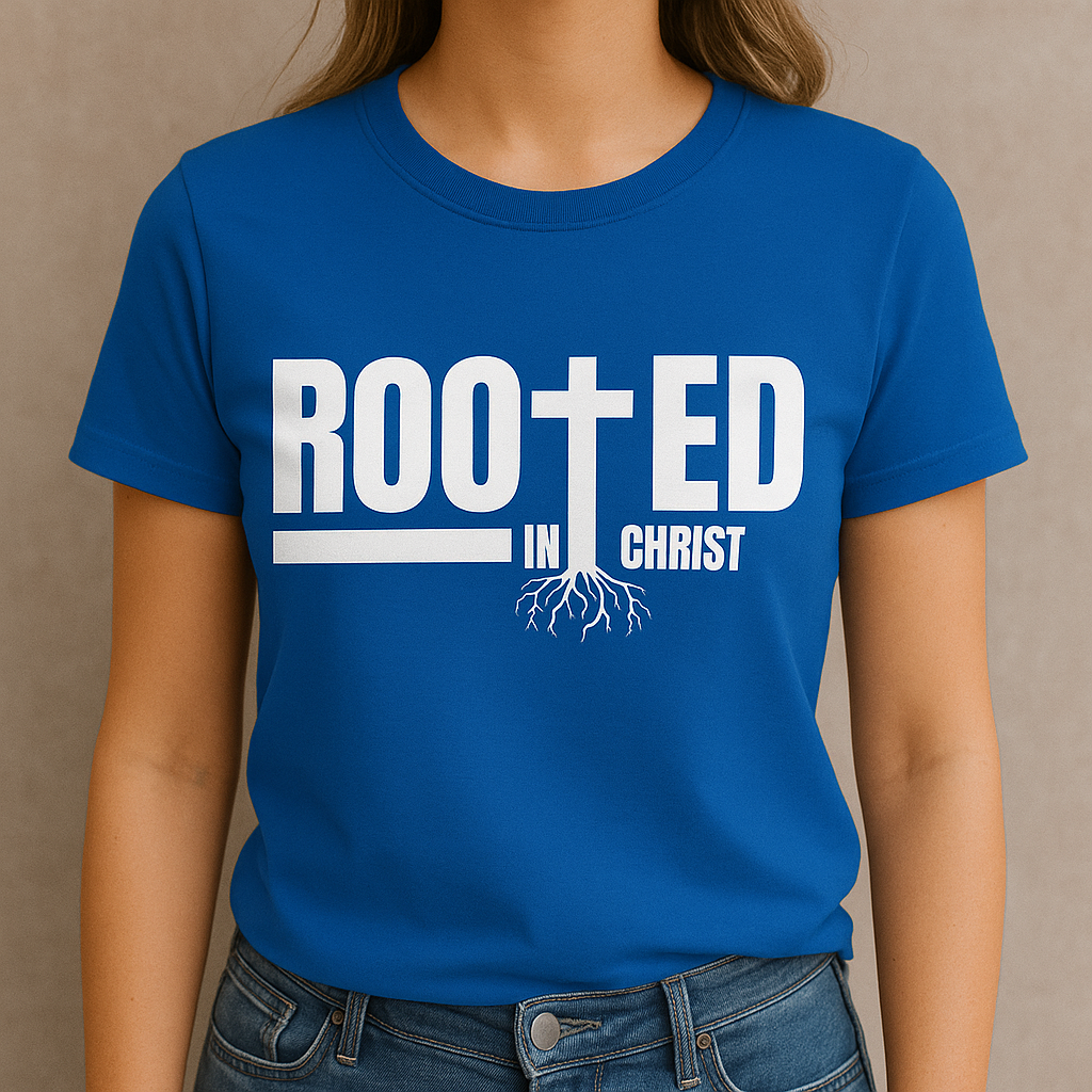 Rooted in Christ Christian T-Shirt – Faith Tee