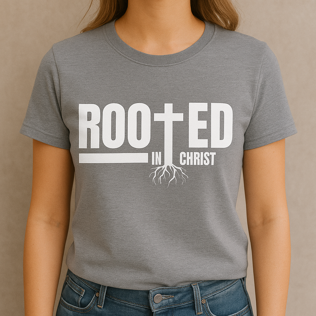 Rooted in Christ Christian T-Shirt – Faith Tee