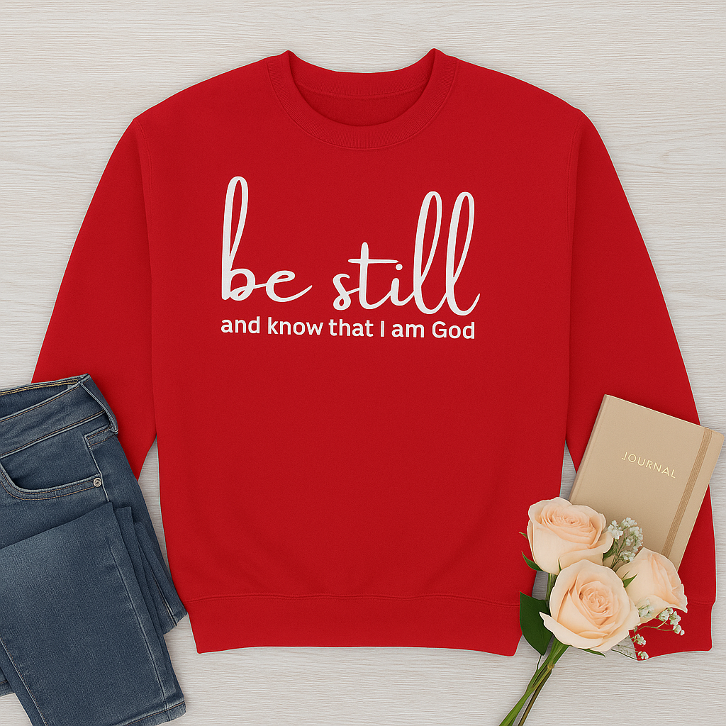 "Be Still” Faith Sweatshirt – A Cozy Reminder of God’s Presence