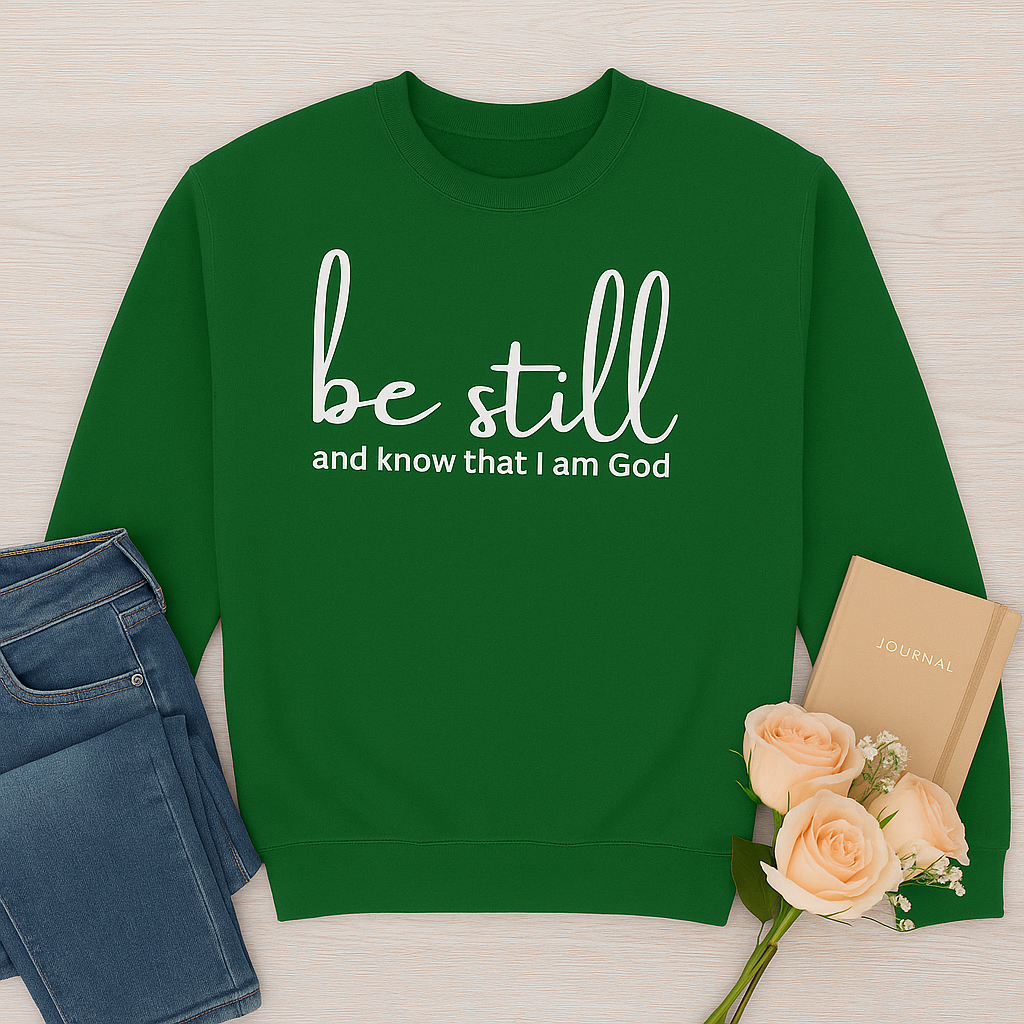 "Be Still” Faith Sweatshirt – A Cozy Reminder of God’s Presence