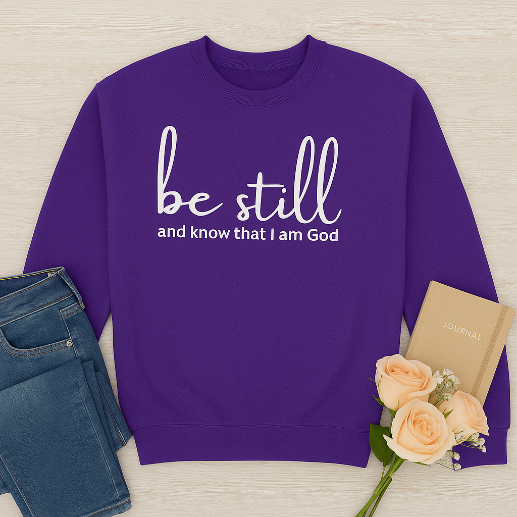 "Be Still” Faith Sweatshirt – A Cozy Reminder of God’s Presence