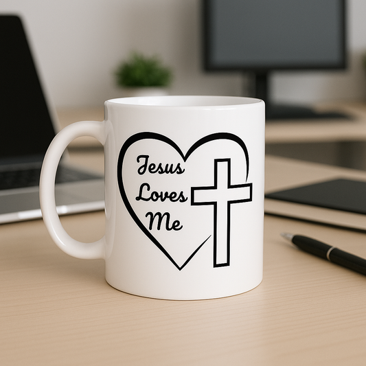 "Jesus Loves Me" Inspirational Coffee Mug – Christian Faith Gift