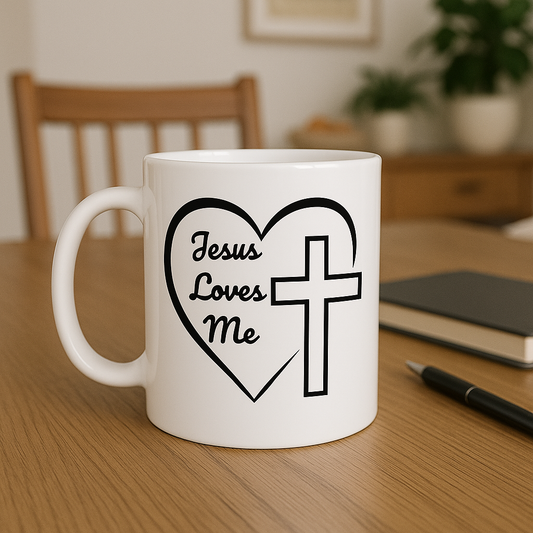 "Jesus Loves Me" Inspirational Coffee Mug – Christian Faith Gift
