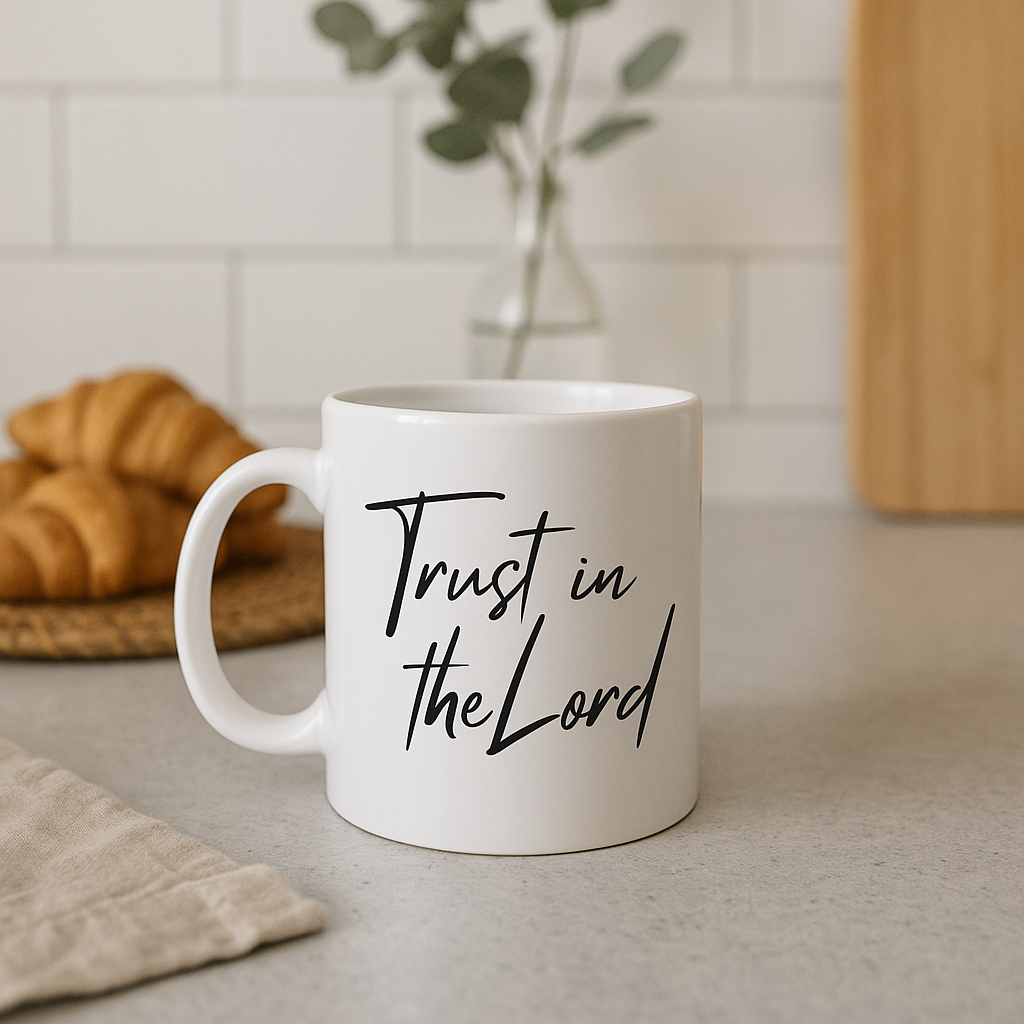Trust in the Lord Christian Coffee Mug – 350ml | Faith-Inspired Gift for Daily Encouragement