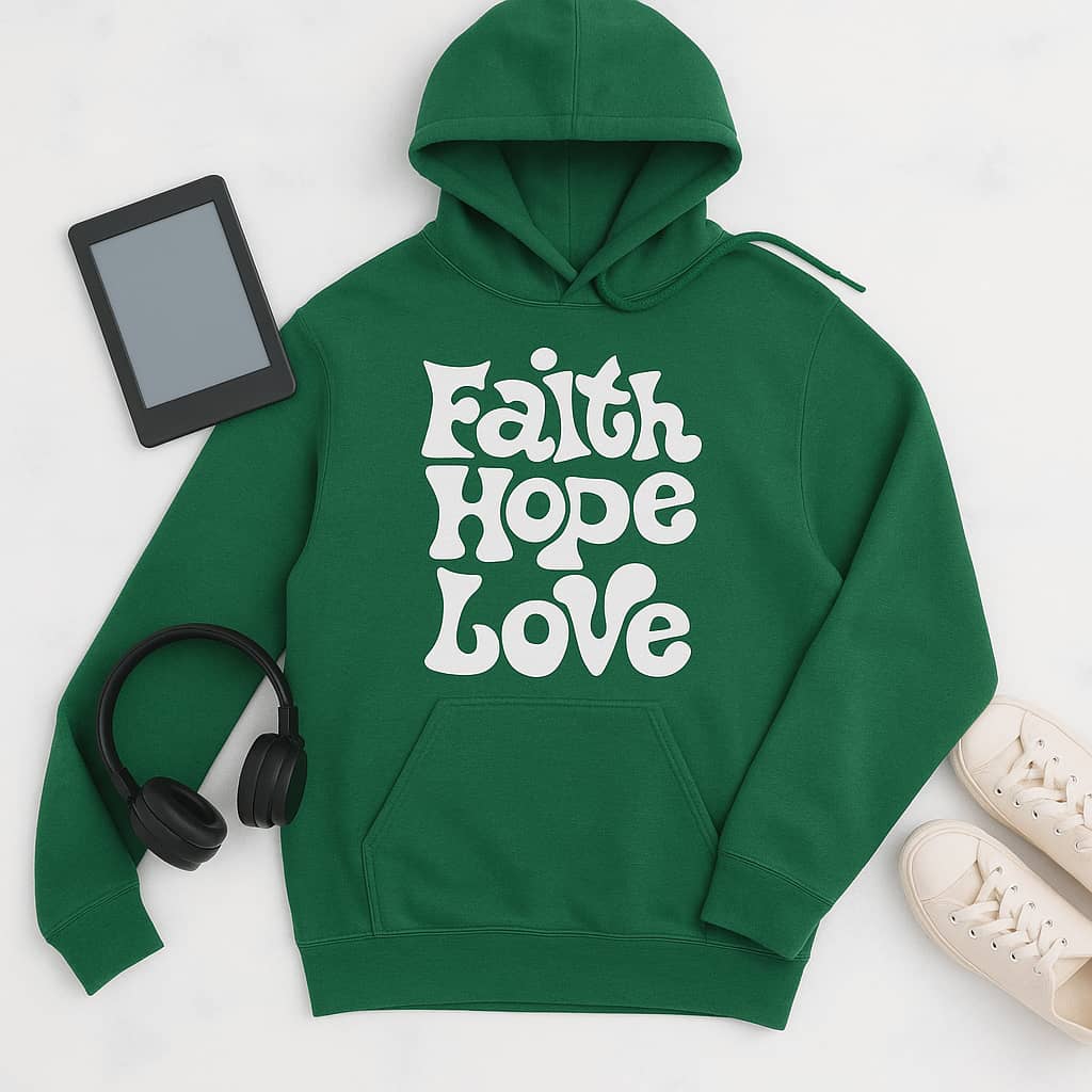 Faith Hope Love Hoodie – Christian-Inspired Hoodie for Everyday Encouragement