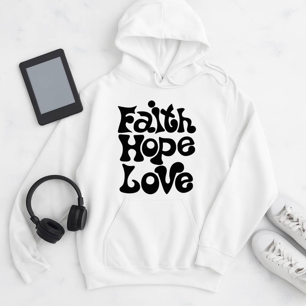 Faith Hope Love Hoodie – Christian-Inspired Hoodie for Everyday Encouragement