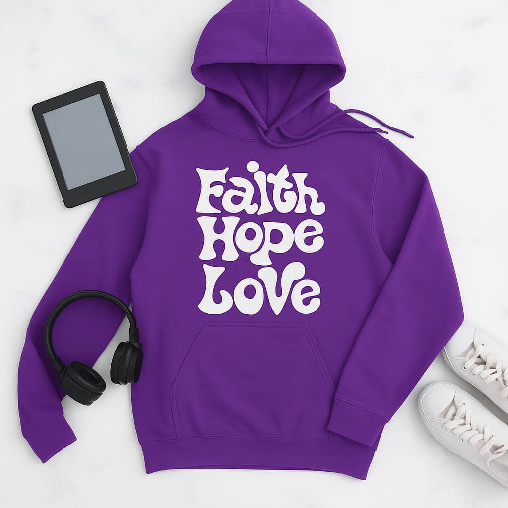 Faith Hope Love Hoodie – Christian-Inspired Hoodie for Everyday Encouragement