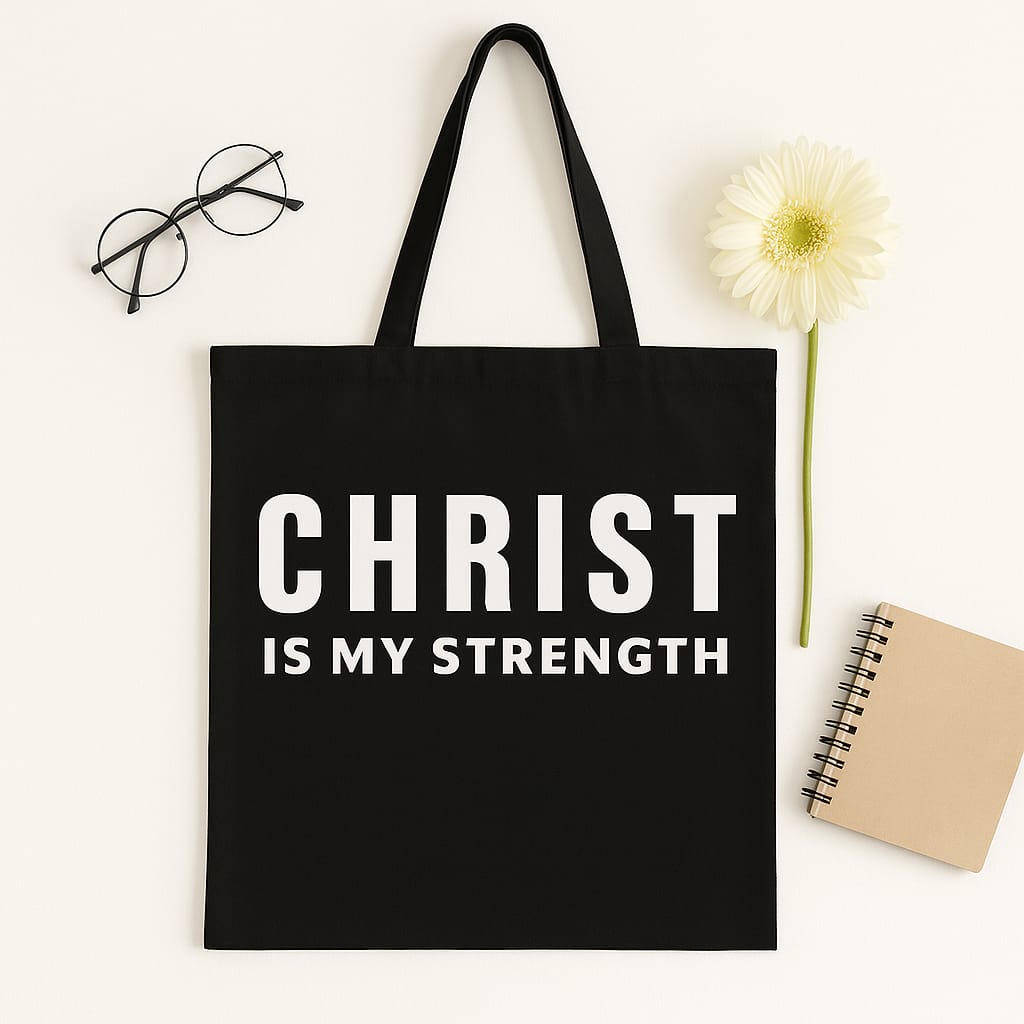 Christ Is My Strength – Christian Faith Tote Bag