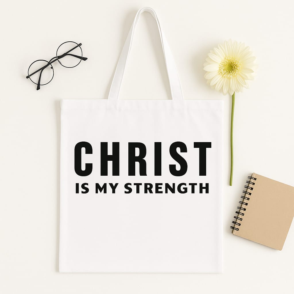 Christ Is My Strength – Christian Faith Tote Bag