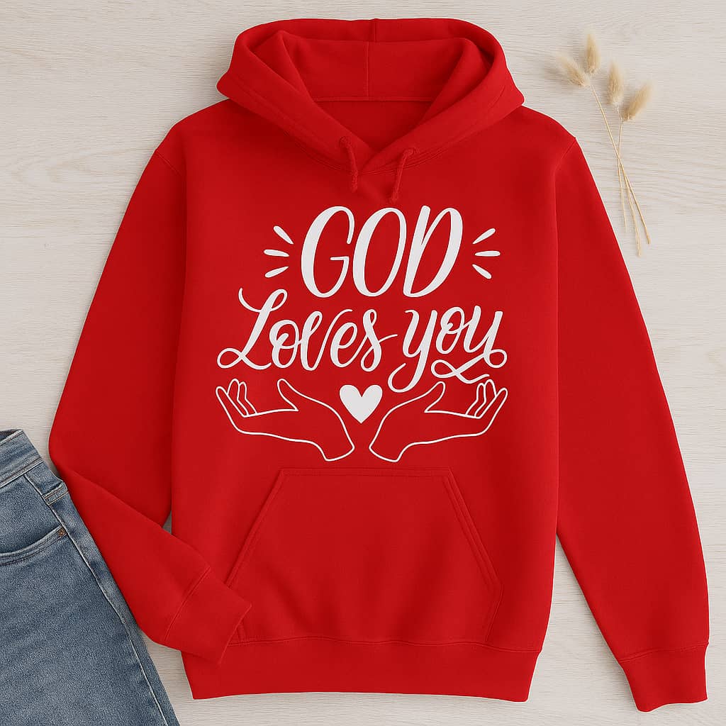 “God Loves You” Comfort Hoodie – A Cozy Reminder of His Unfailing Love