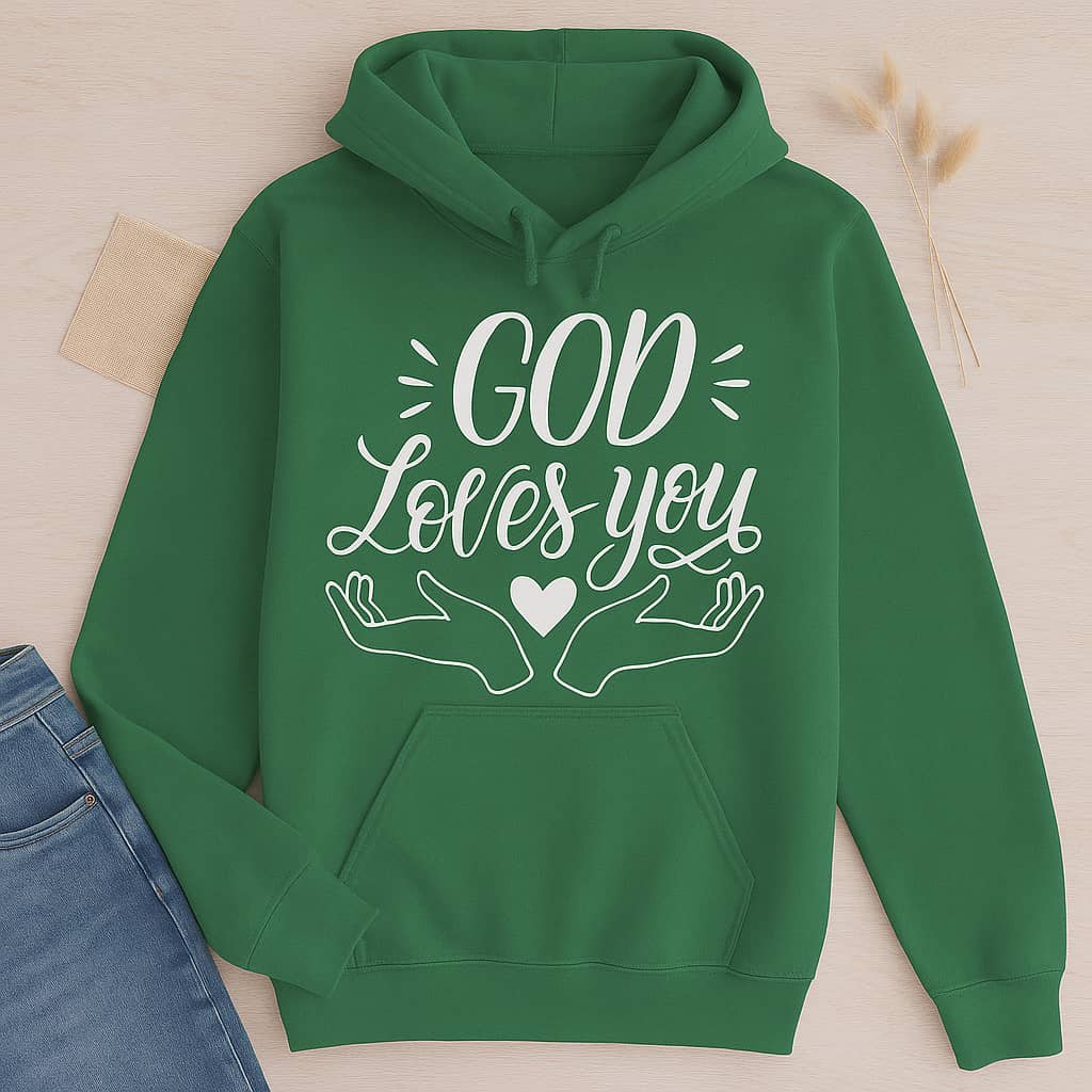 “God Loves You” Comfort Hoodie – A Cozy Reminder of His Unfailing Love