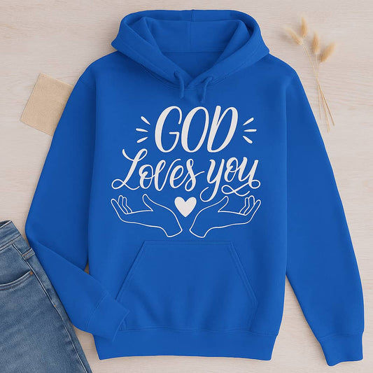 “God Loves You” Comfort Hoodie – A Cozy Reminder of His Unfailing Love