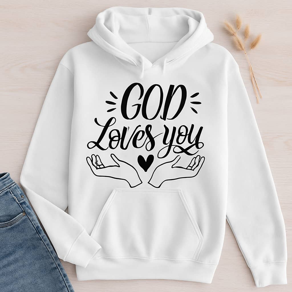 “God Loves You” Comfort Hoodie – A Cozy Reminder of His Unfailing Love