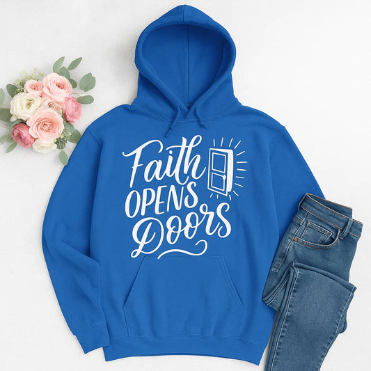 “Faith Opens Doors” Christian Hoodie – A Bold Reminder of God’s Unlimited Possibilities