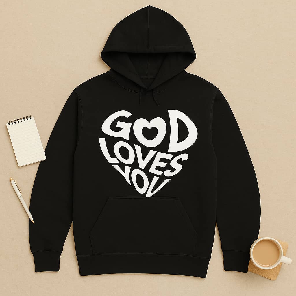 “God Loves You” Affirmation Hoodie – A Cozy Reminder of Unconditional Love